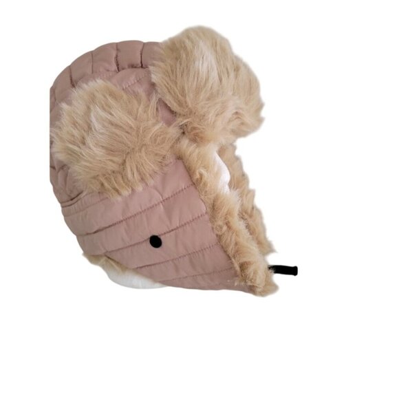 Faux Fur Aviator Trapper Hat With Ears Flaps For Women/Men Beige & Tan Warm Wint - Picture 3 of 14